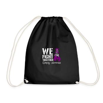 We fight together, epilepsy awareness - Drawstring Bag - black - Front