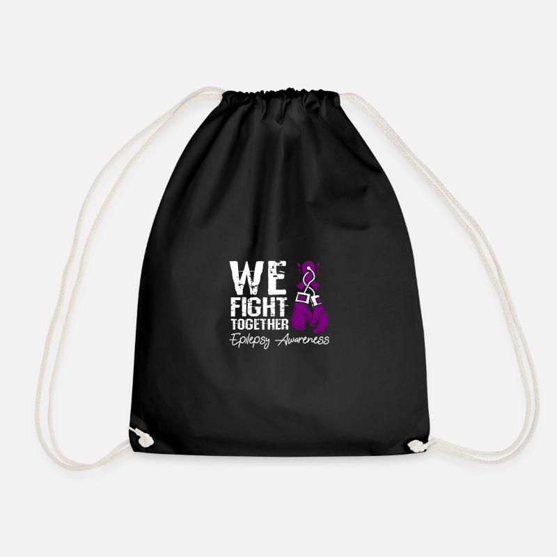 We fight together, epilepsy awareness - Turnbeutel - Schwarz