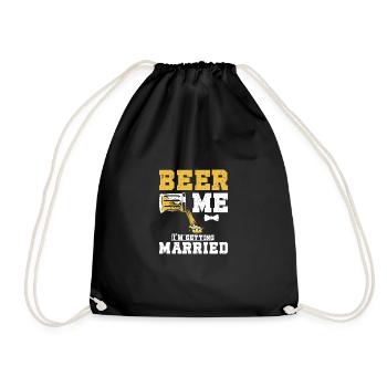 Groomsmen Beer me I'm getting married - Drawstring Bag - black - Front