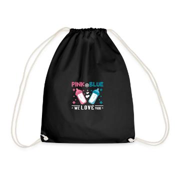 Pink or blue we love you Gender Reveal pregnancy - Turnbeutel - Schwarz - Vorne