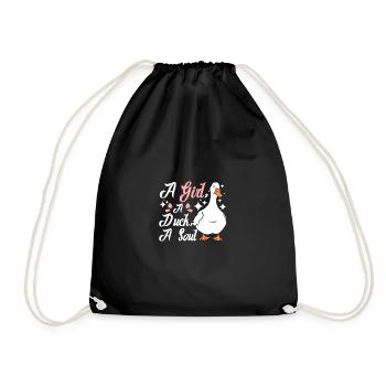 Une fille, un canard, une âme - Sac de sport léger - noir - Devant