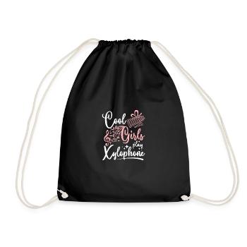 Xylophonist cool girls play xylophone - Drawstring Bag - black - Front