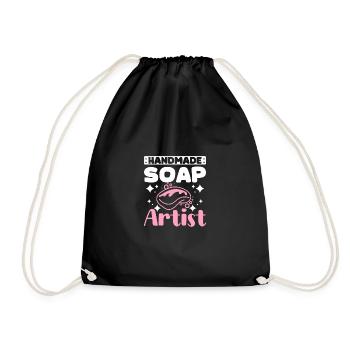 Handmade soap artist soap making - Drawstring Bag - black - Front