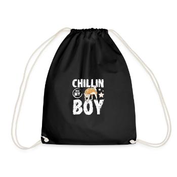 Chillin avec mon garçon Akita - Sac de sport léger - noir - Devant