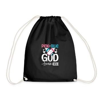 Pink or blue god loves you - Turnbeutel - Schwarz - Vorne