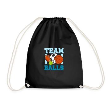 Gender Reveal Team boy team balls - Turnbeutel - Schwarz - Vorne