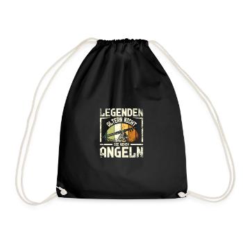 Legenden Altern nicht sie gehen Angeln - Turnbeutel - Schwarz - Vorne