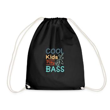 Children Cool kids play bass - Drawstring Bag - black - Front