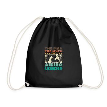 The man the myth the aikido legend - Drawstring Bag - black - Front