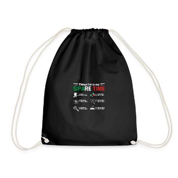 Ce que je fais pendant mon temps libre, c’est jouer à la pétanque - Sac de sport léger - noir - Devant