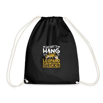 Just want to hang with my leopard gecko - Drawstring Bag - black - Front