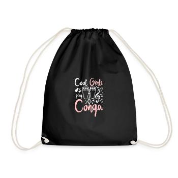 Les filles cool jouent à la conga - Sac de sport léger - noir - Devant