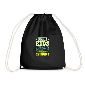 Children cool kids play Cymbals - Drawstring Bag - black - Front