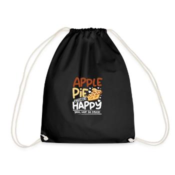 Apple pie makes me happy you, not so much - Drawstring Bag - black - Front