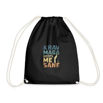 Krav maga keeps me sane - Drawstring Bag - black - Front