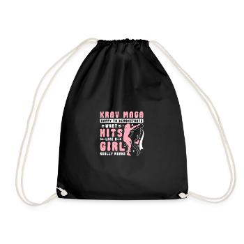 Frappez comme une fille Krav maga - Sac de sport léger - noir - Devant