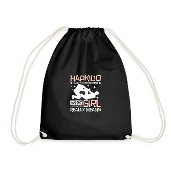 Une fille frappe comme Hapkido - Sac de sport léger - noir - Devant