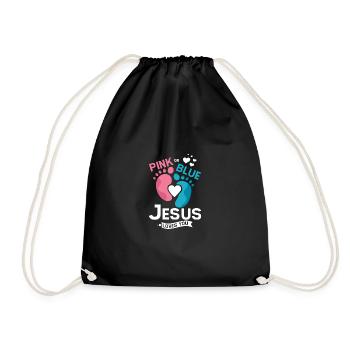 Pink or blue jesus loves you - Turnbeutel - Schwarz - Vorne