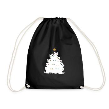 Cat Christmas Tree - Turnbeutel - Schwarz - Vorne