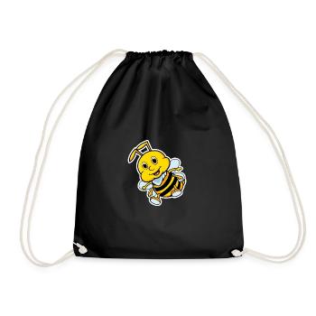 bee - Drawstring Bag - black - Front