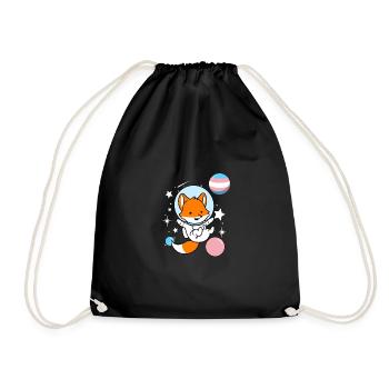 Fuchs Astronaut Trans Pride - Drawstring Bag - black - Front