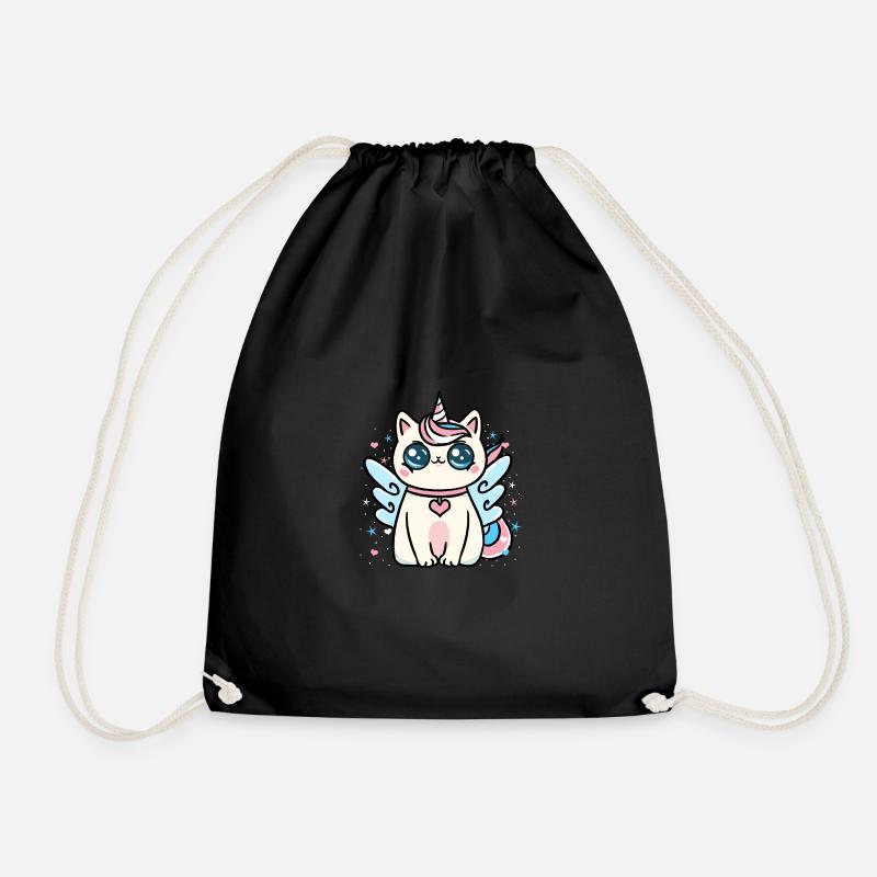 Transgender Katzen Einhorn Trans Pride - Turnbeutel - Schwarz