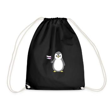 Pinguin Demisexual Pride Flagge - Turnbeutel - Schwarz - Vorne
