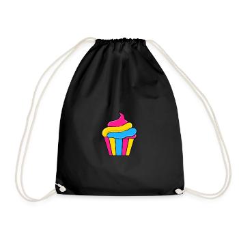 Pansexual Cupcake Pan Pride - Drawstring Bag - black - Front