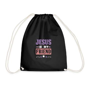Bible Jesus Friend Proverb - Drawstring Bag - black - Front