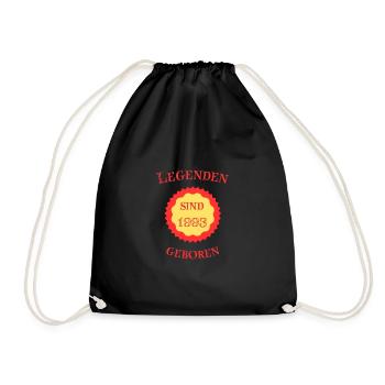 Legenden sind 1993 geboren - Turnbeutel - Schwarz - Vorne