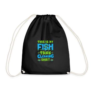 This is my Fish Tank Cleaning Shirt Aquaristics - Drawstring Bag - black - Front