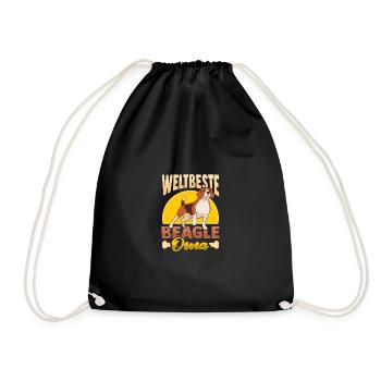 Weltbeste Beagle Oma Design Hundehalter Oma - Turnbeutel - Schwarz - Vorne