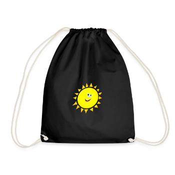 soleil heureux avec le visage - Sac de sport léger - noir - Devant