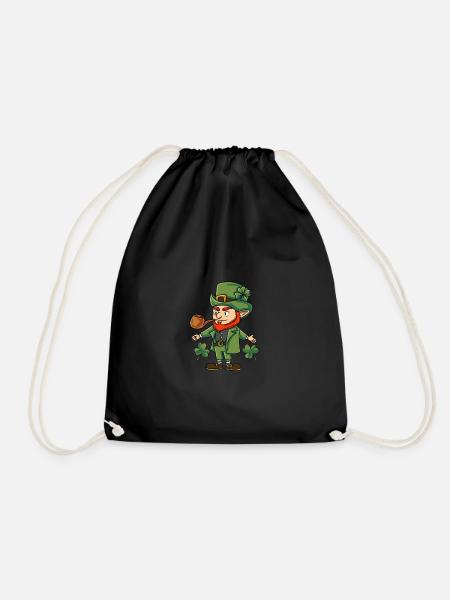 Leprechaun Kobold Irland - Turnbeutel - Schwarz