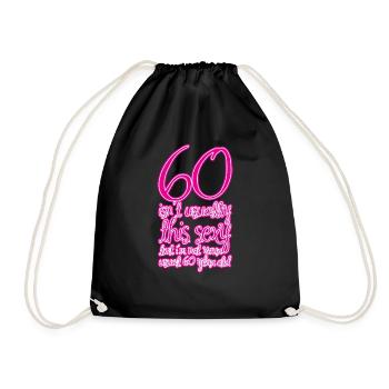 60 Isn't Usually This Sexy 1 - Drawstring Bag - black - Front
