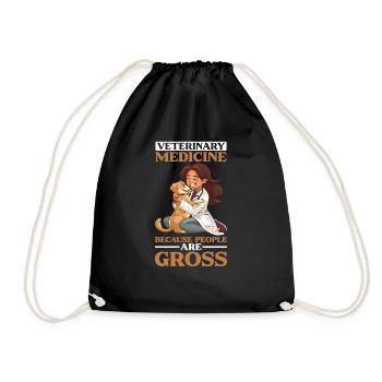 Veterinary Medicine Because People Are Gross 20 - Drawstring Bag - black - Front