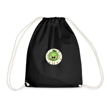 Cheerful kiwi - Drawstring Bag - black - Front