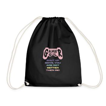 Gamer Girl Shut Up Boys - Drawstring Bag - black - Front