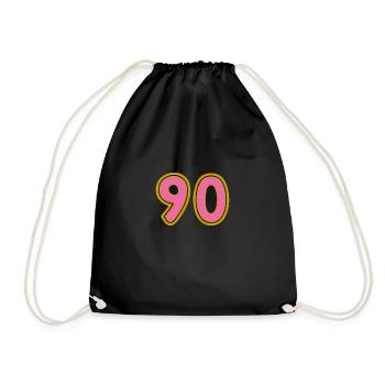 90. 90 YEARS. 90TH ANNIVERSARY. 90TH ANNIVERSARY. - Drawstring Bag - black - Front
