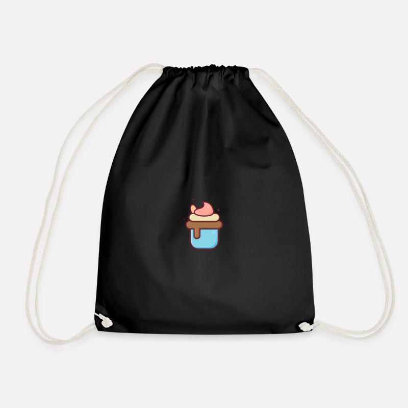 Ice cream - Drawstring Bag - black