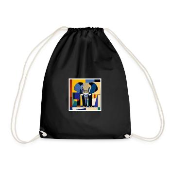 Elephant on a T-shirt as art - Drawstring Bag - black - Front