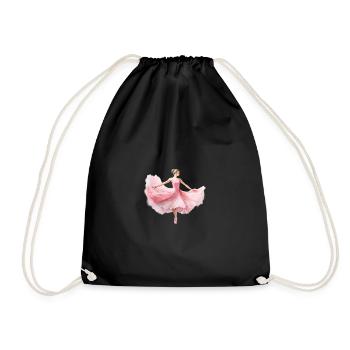 Elegant ballerina in rosé tutu - Drawstring Bag - black - Front