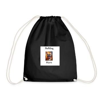 Bulldog Mom Color Fire - Drawstring Bag - black - Front