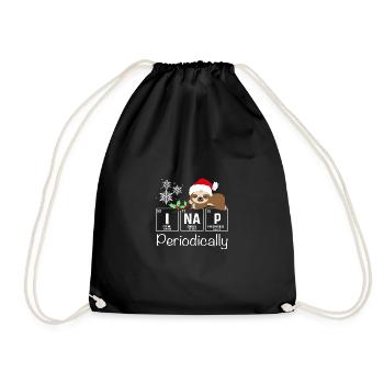 I Nap periodically funny science sloths lovers - Drawstring Bag - black - Front
