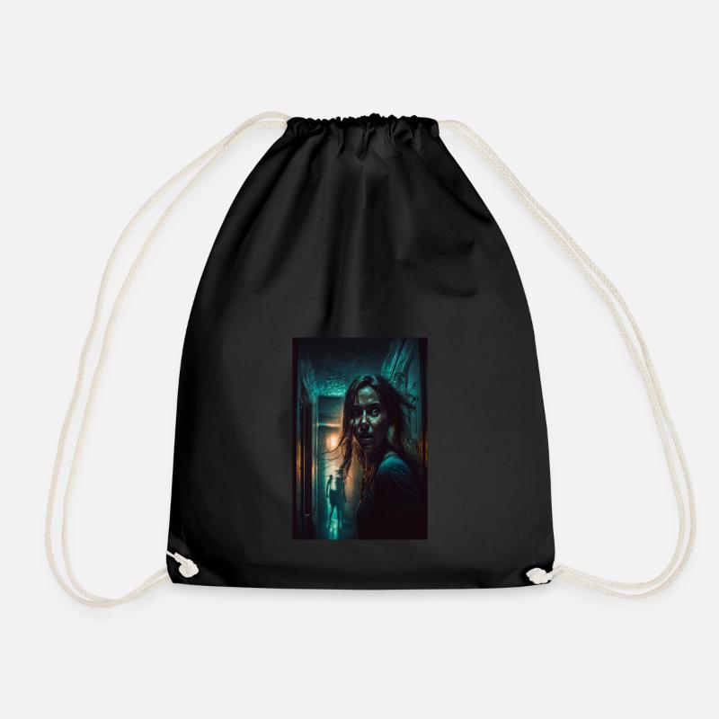 Trapped In A Haunted House - Drawstring Bag - black