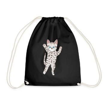 Grey Bengal - Drawstring Bag - black - Front
