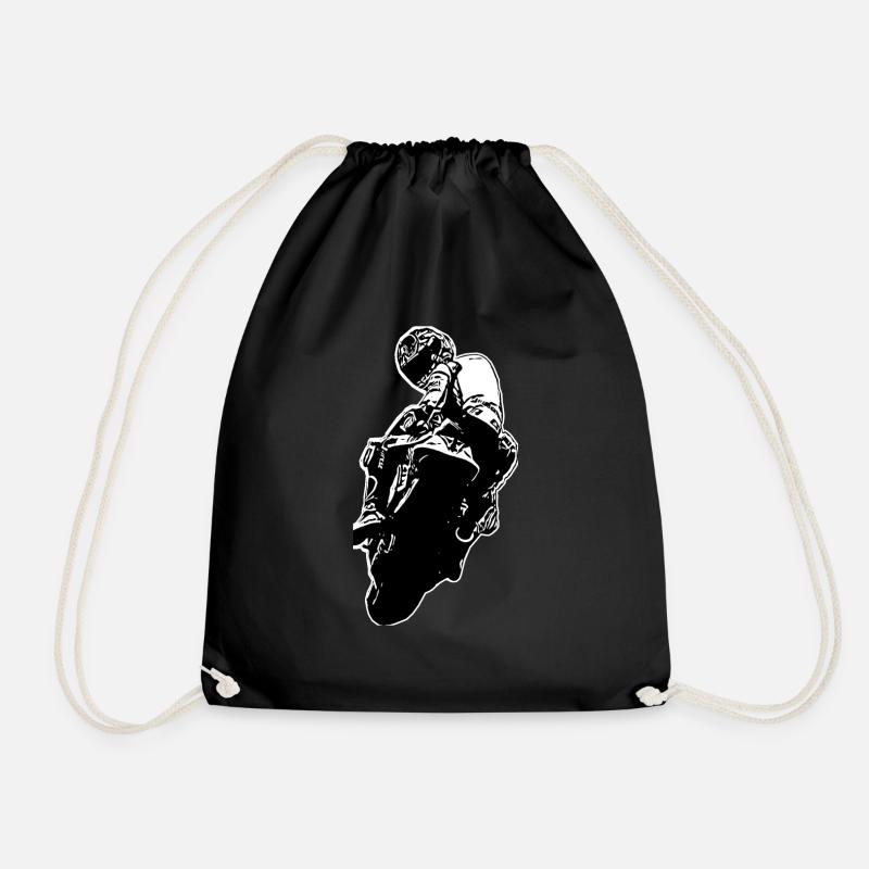 Motorcycle Lifestyle / Motorcycle / Motorcyclebiker - Drawstring Bag - black