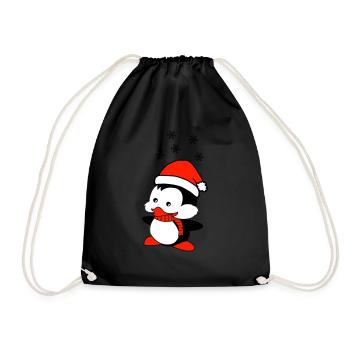 penguin loves Christmas - Drawstring Bag - black - Front