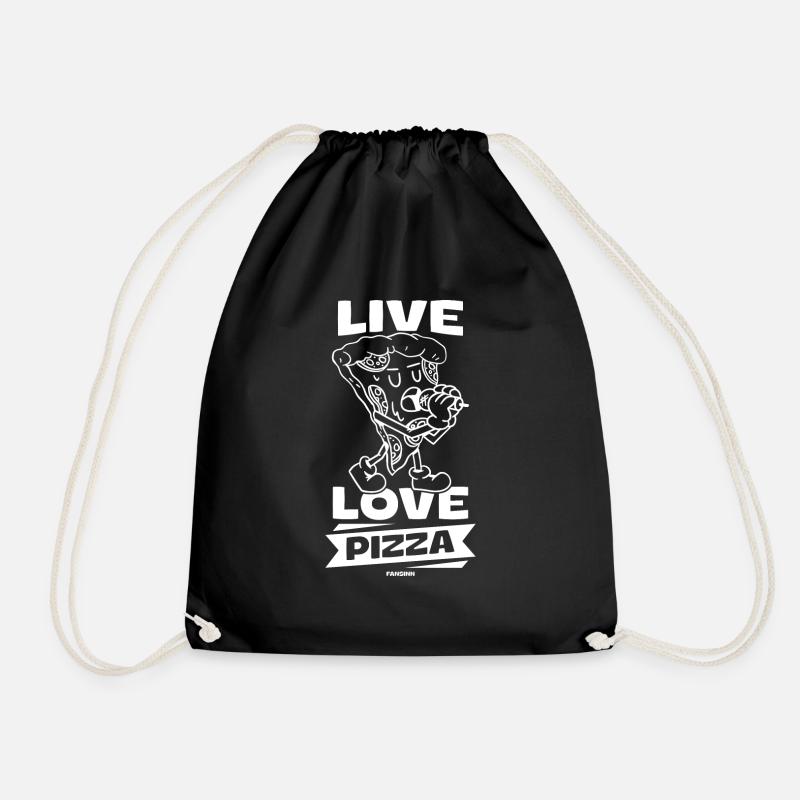 Live Love Pizza - Drawstring Bag - black