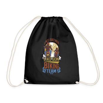 Father Papa Son Child Father's Day Gift - Drawstring Bag - black - Front